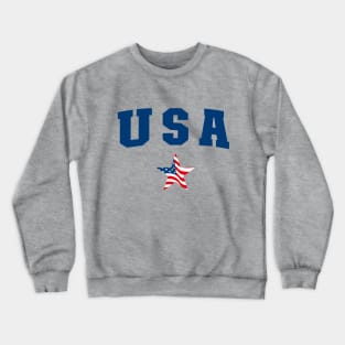 USA Star United States of America with the flag in star shaped Crewneck Sweatshirt